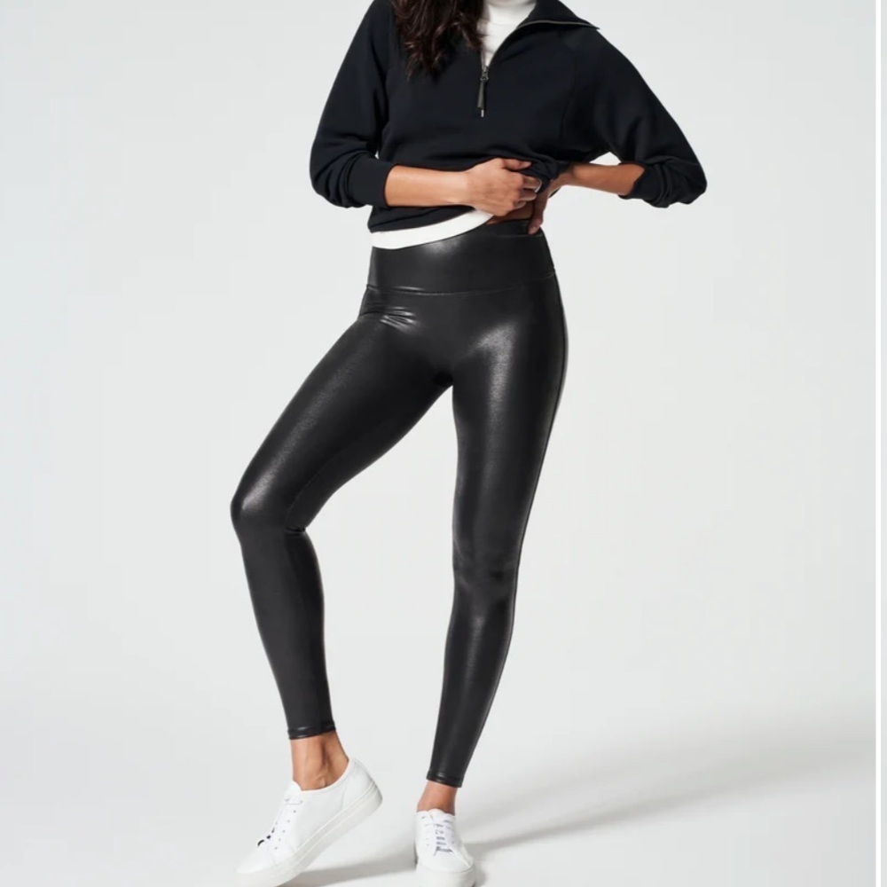 SPANXshape Faux Leather leggings black L